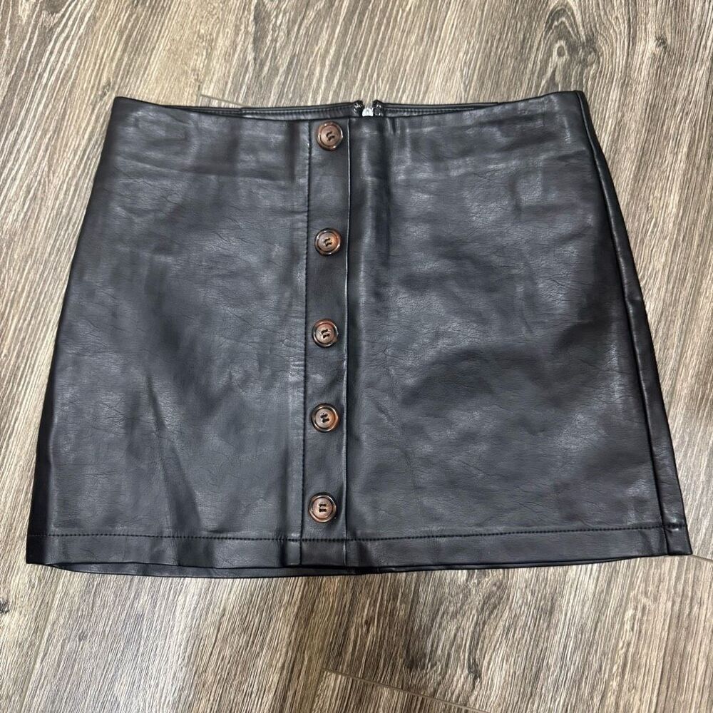 Forever 21 Girls Black Vegan Leather Skirt